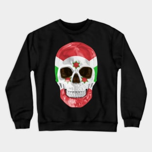 Burundi Flag Skull - Gift for Burundian With Roots From Burundi Crewneck Sweatshirt